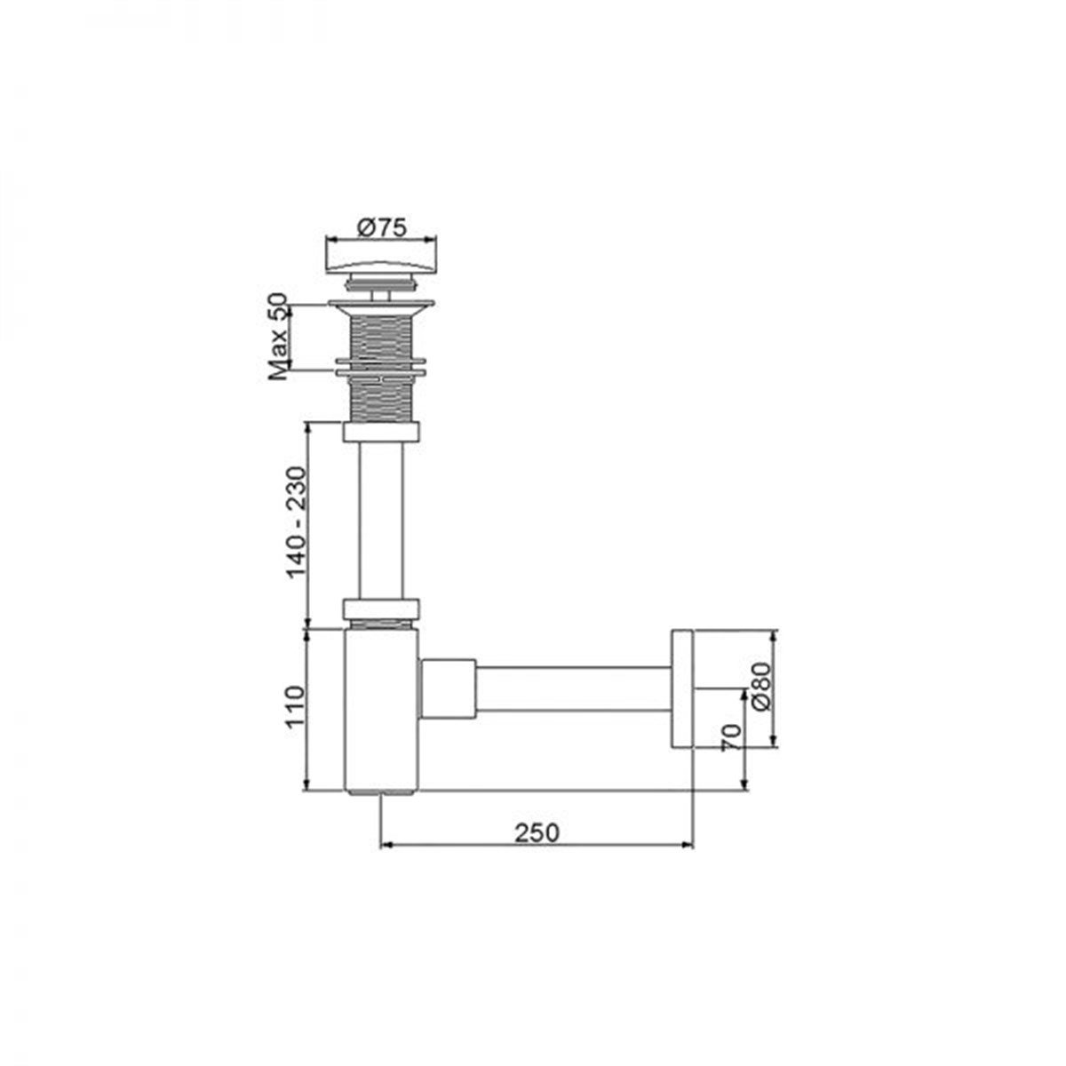 Newarc Corner Lavabo Sifonu Basmalı Deliksiz Altın 760522G küçük görsel