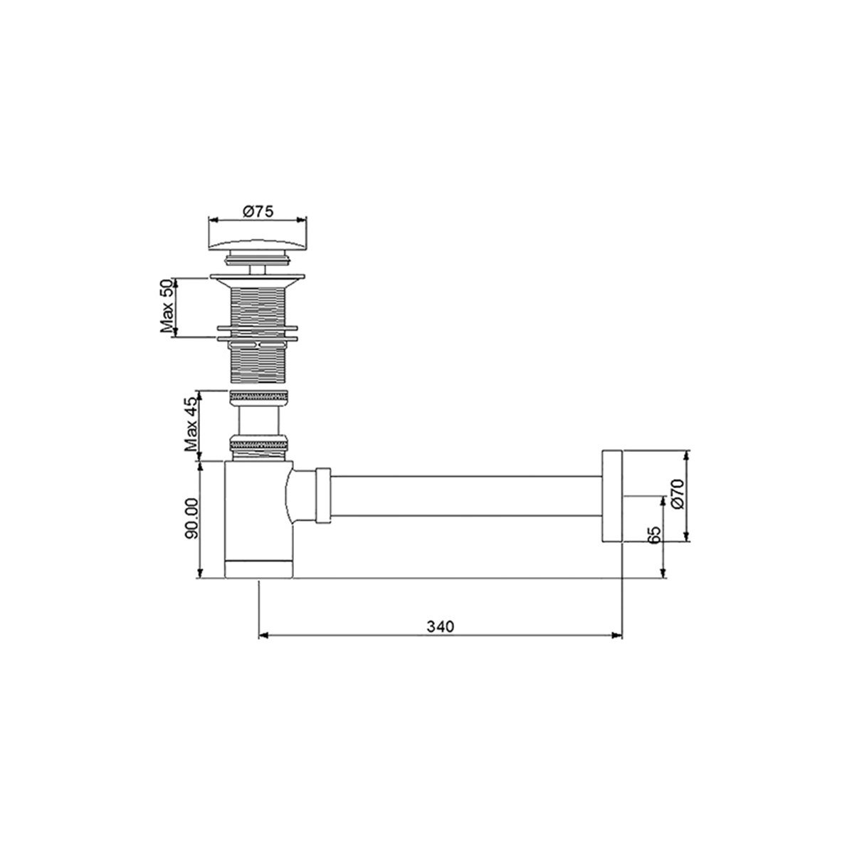 Newarc Newart Lavabo Sifonu Basmalı Deliksiz 750522 küçük görsel