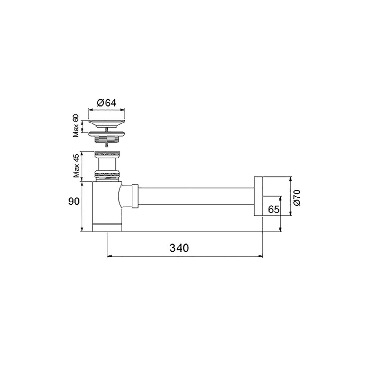 Newarc Newart Lavabo Sifonu Süzgeçli 750521 küçük görsel