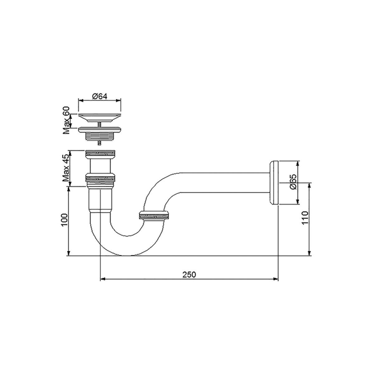 Newarc Smart Lavabo Sifonu Süzgeçli 740521 küçük görsel