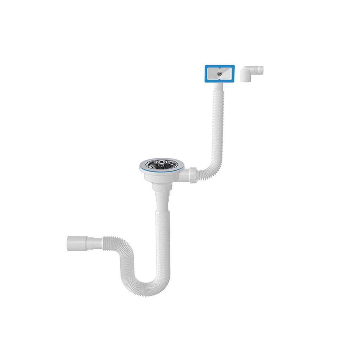 Nova 1247 Taşmalıklı Çöpmak Kafa Körüklü Eviye Sifonu görseli