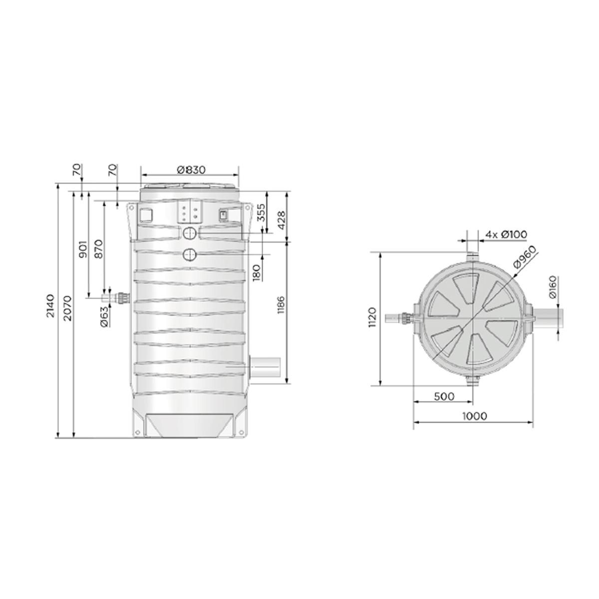 Sanifos 1300 2 Vx T Vortex Çarklı Foseptik Çift Pompalı Trifaze Atık Su Tahliye İstasyonu küçük görsel