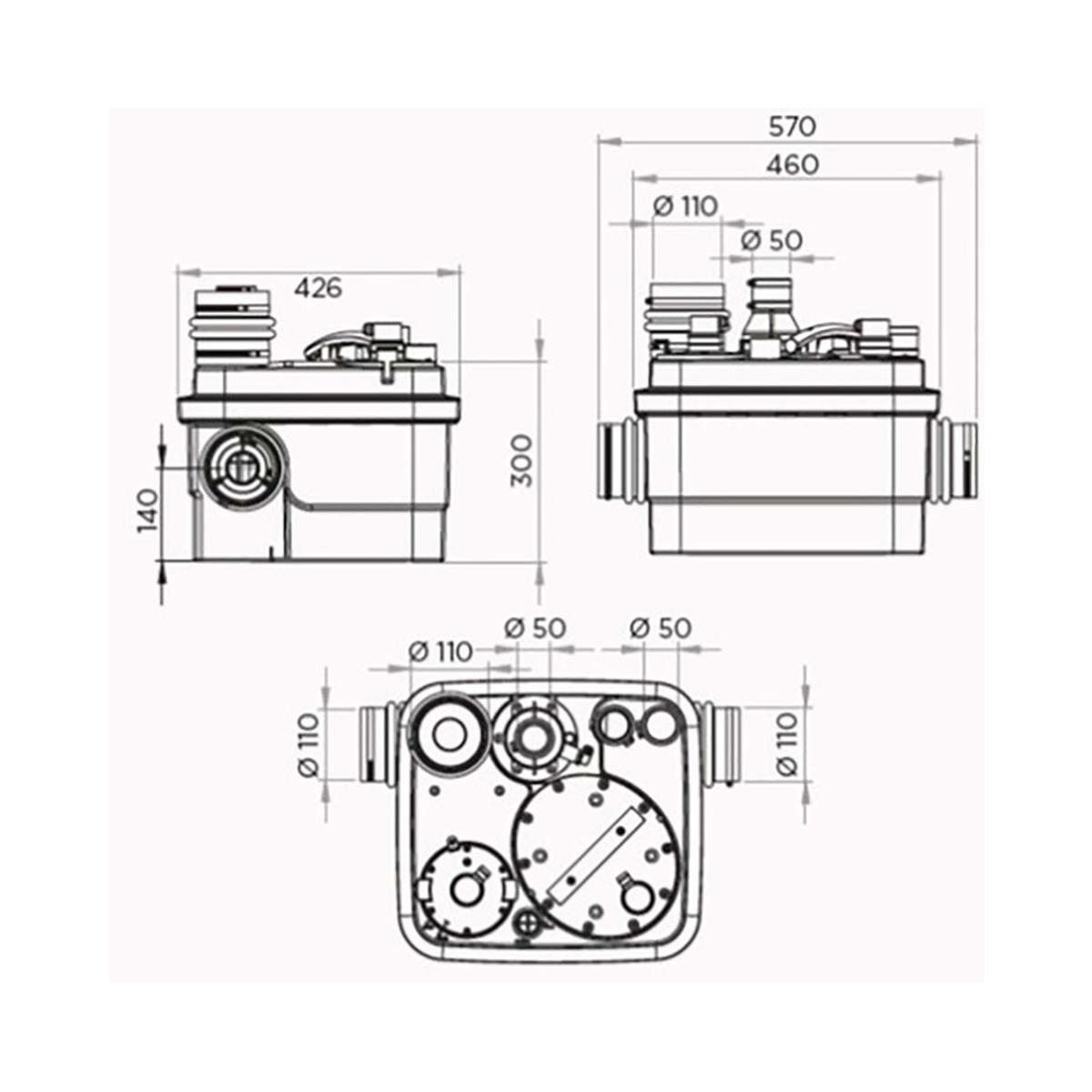 Sanicubic 1 Wp Tek Motor Tahliye İstasyonu 32 Lt küçük görsel