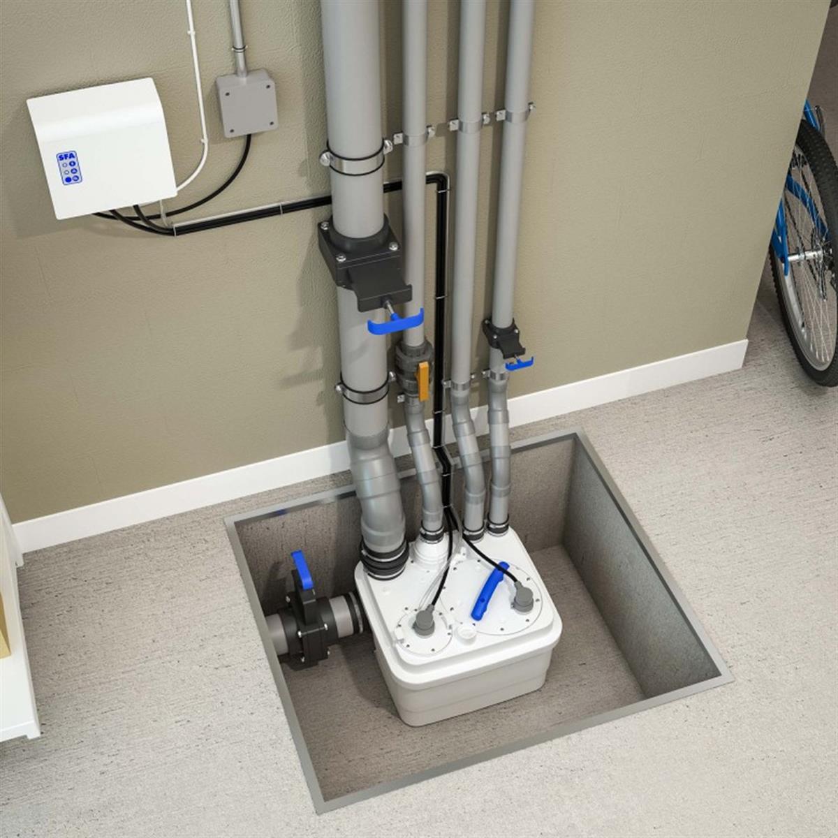 Sanicubic 1 Wp Tek Motor Tahliye İstasyonu 32 Lt küçük görsel