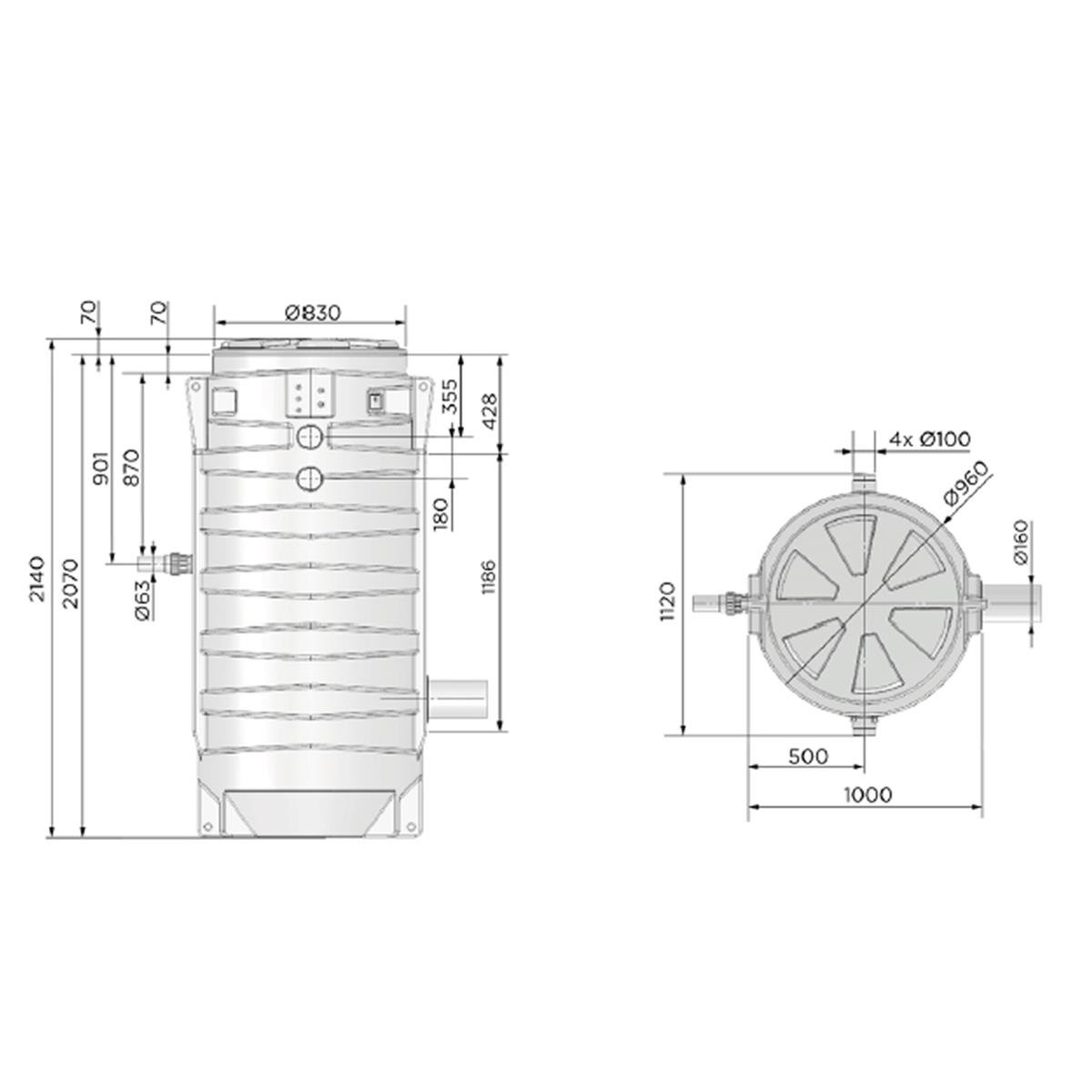 Sanifos 1300 2 Vx S Vortex Çarklı Foseptik Çift Pompalı Monofaze Atık Su Tahliye İstasyonu küçük görsel