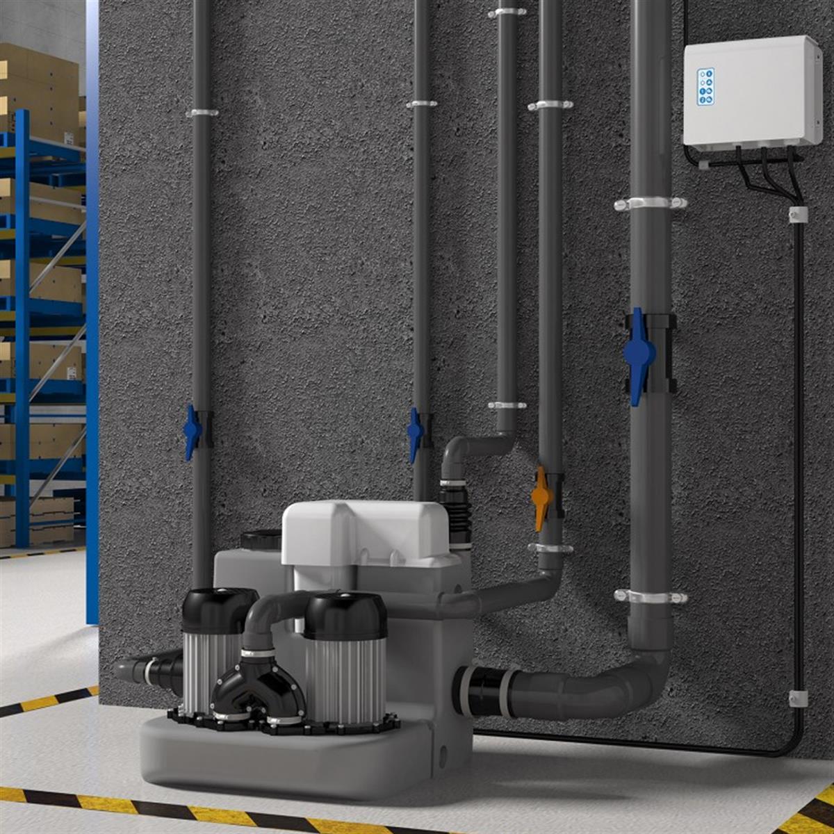 Sanicom 2 Çift Pompalı 2 Ünite Atık Su Tahliye Pompası küçük görsel