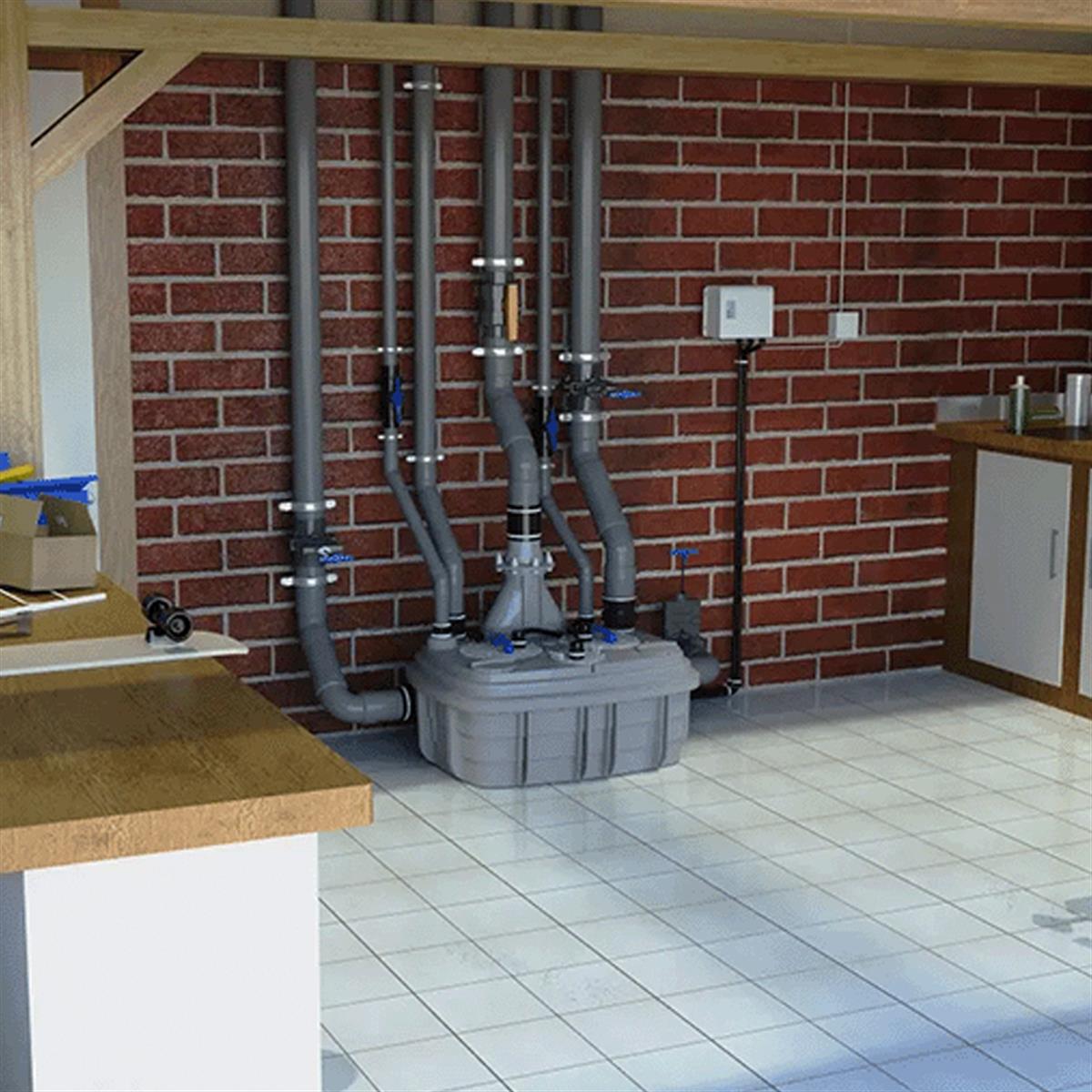 Sanicubic 2 Vx T Çift Motor Trifaze Tahliye İstasyonu 120 Lt küçük görsel