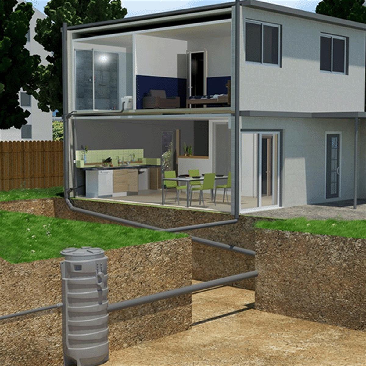 Sanifos 1300 2 Gr S Bıçaklı Foseptik Çift Pompalı Monofaze Atık Su Tahliye İstasyonu küçük görsel