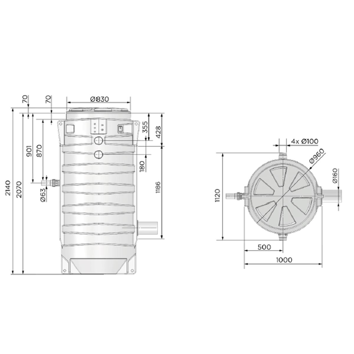 Sanifos 1300 2 Gr S Bıçaklı Foseptik Çift Pompalı Monofaze Atık Su Tahliye İstasyonu küçük görsel