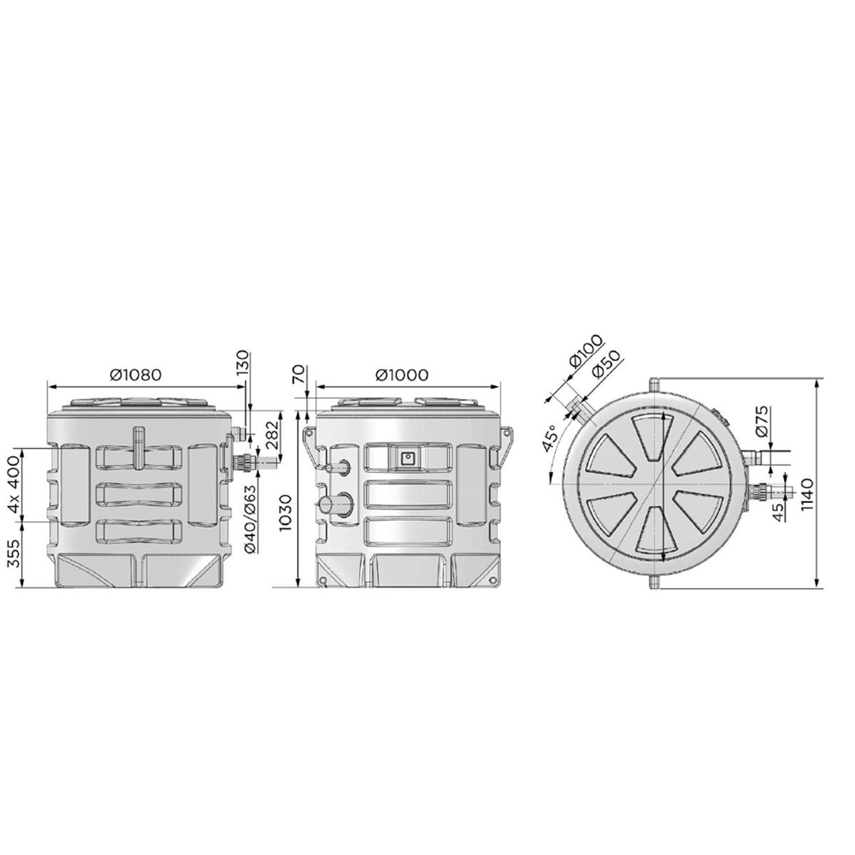 Sanifos 610 2 Sld T Çift Pompalı Trifaze Yağmur Suyu Tahliye Pompası küçük görsel