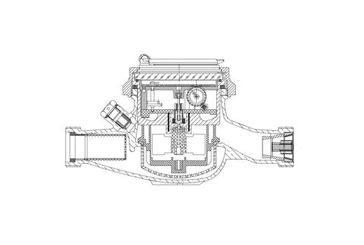 Klepsan Kuru Tip Soğuk Su Sayacı 3/4 190mm İski-2K (İski Onaylı) küçük görsel