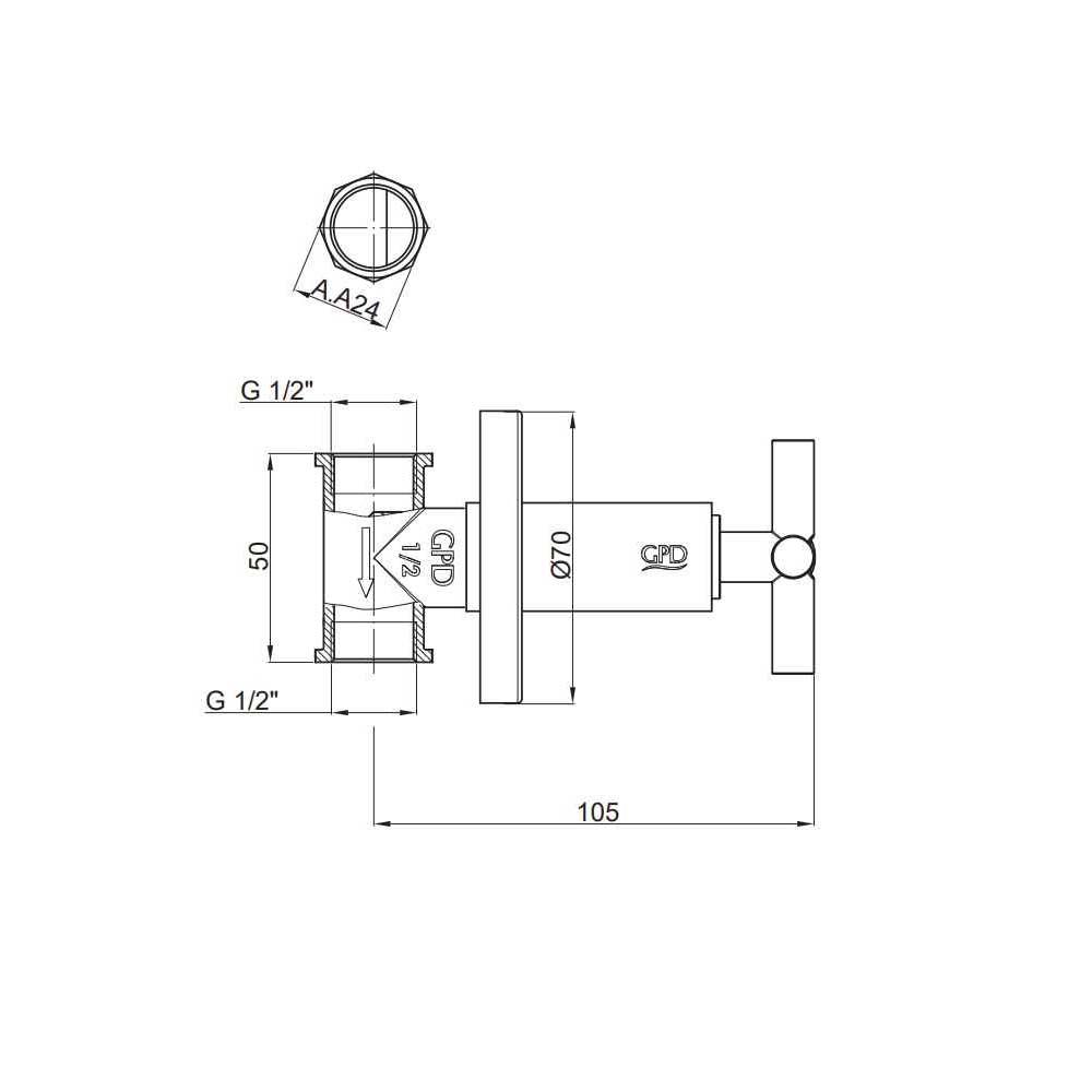 GPD Nino Ankastre Ara Kesme Vanası Bakır Oksit Aak05-b küçük görsel