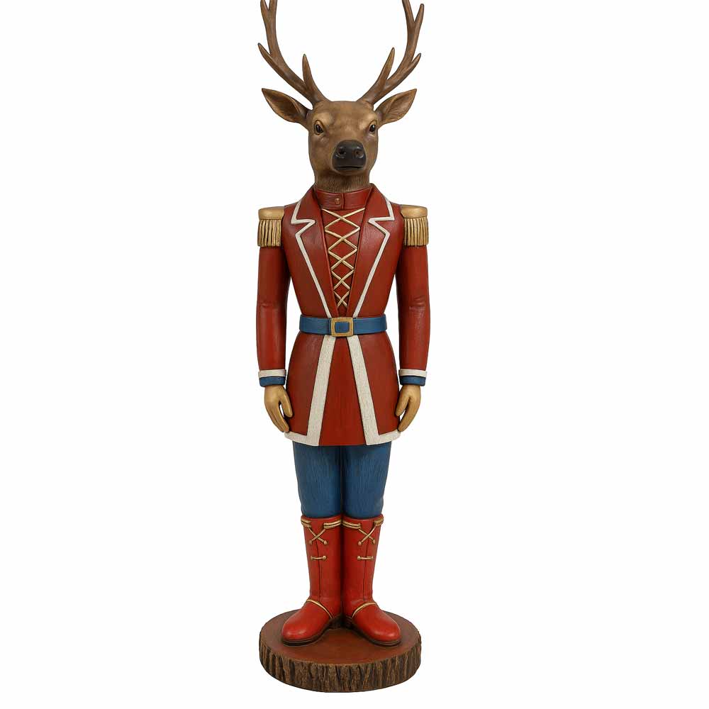 Süvari Yılbaşı Geyik Karşılama Heykeli Büyük Boy 135 Cm Moz-5 görseli