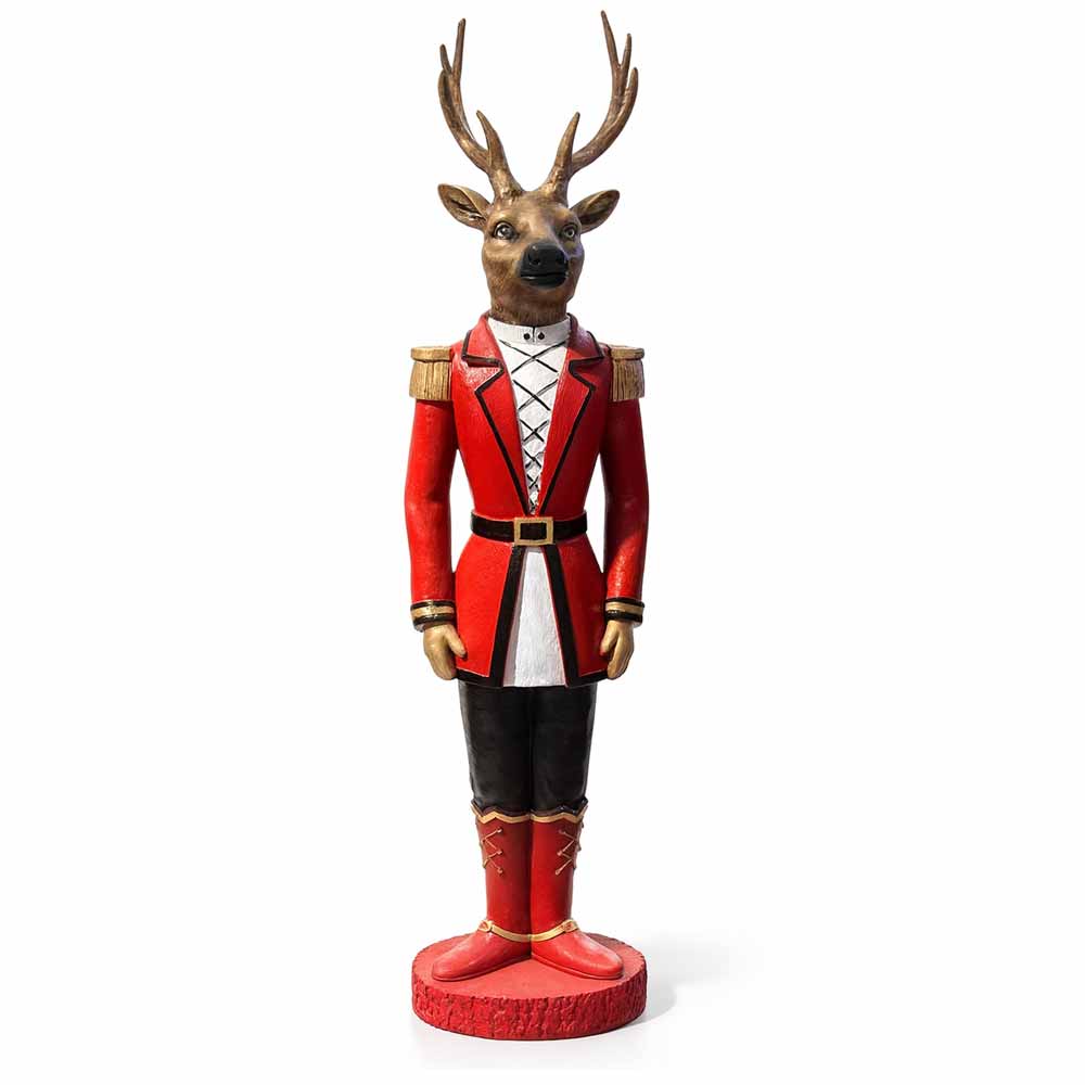 Süvari Yılbaşı Geyik Karşılama Heykeli Büyük Boy 135 Cm Moz-6 görseli