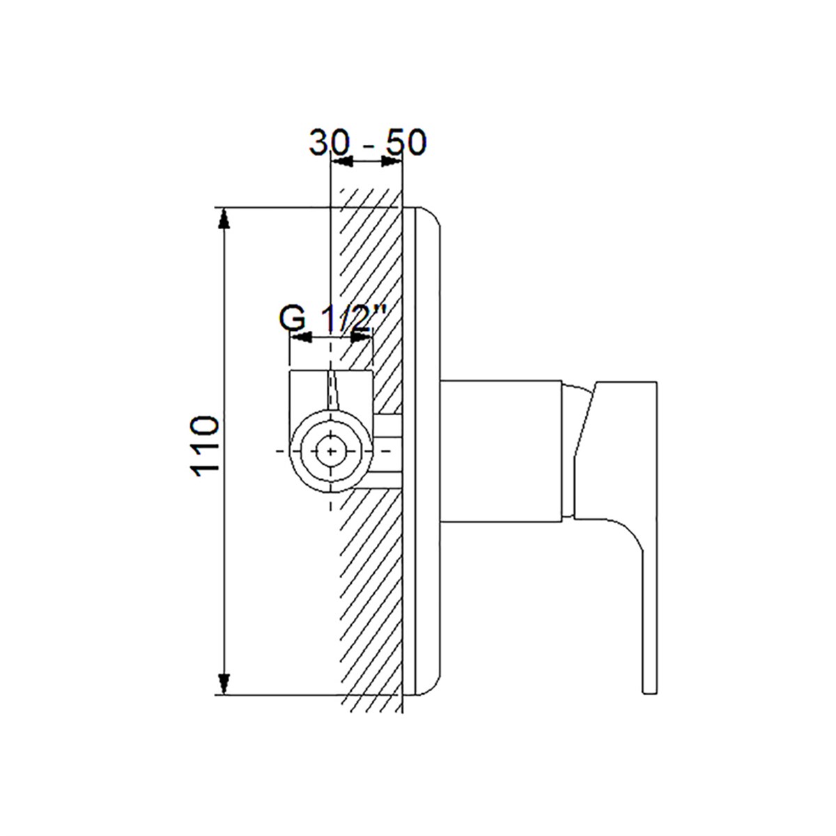 Newarc Aqua Ankastre Duş Bataryası Siyah 941121B küçük görsel