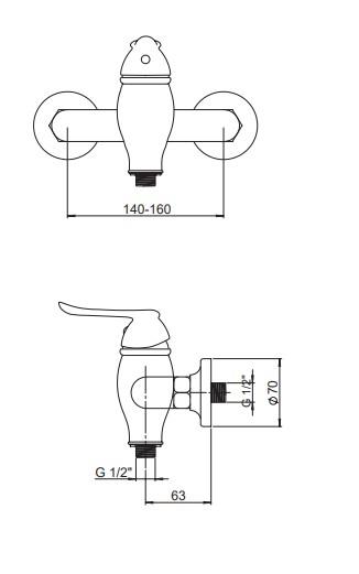 GPD Provido Duş Bataryası Altın Mdb155-a küçük görsel