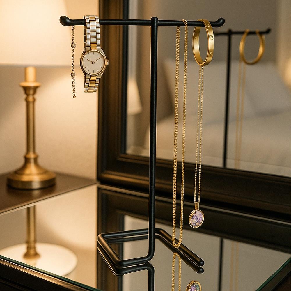 Takı ve Aksesuar Standı Köşeli Siyah görseli