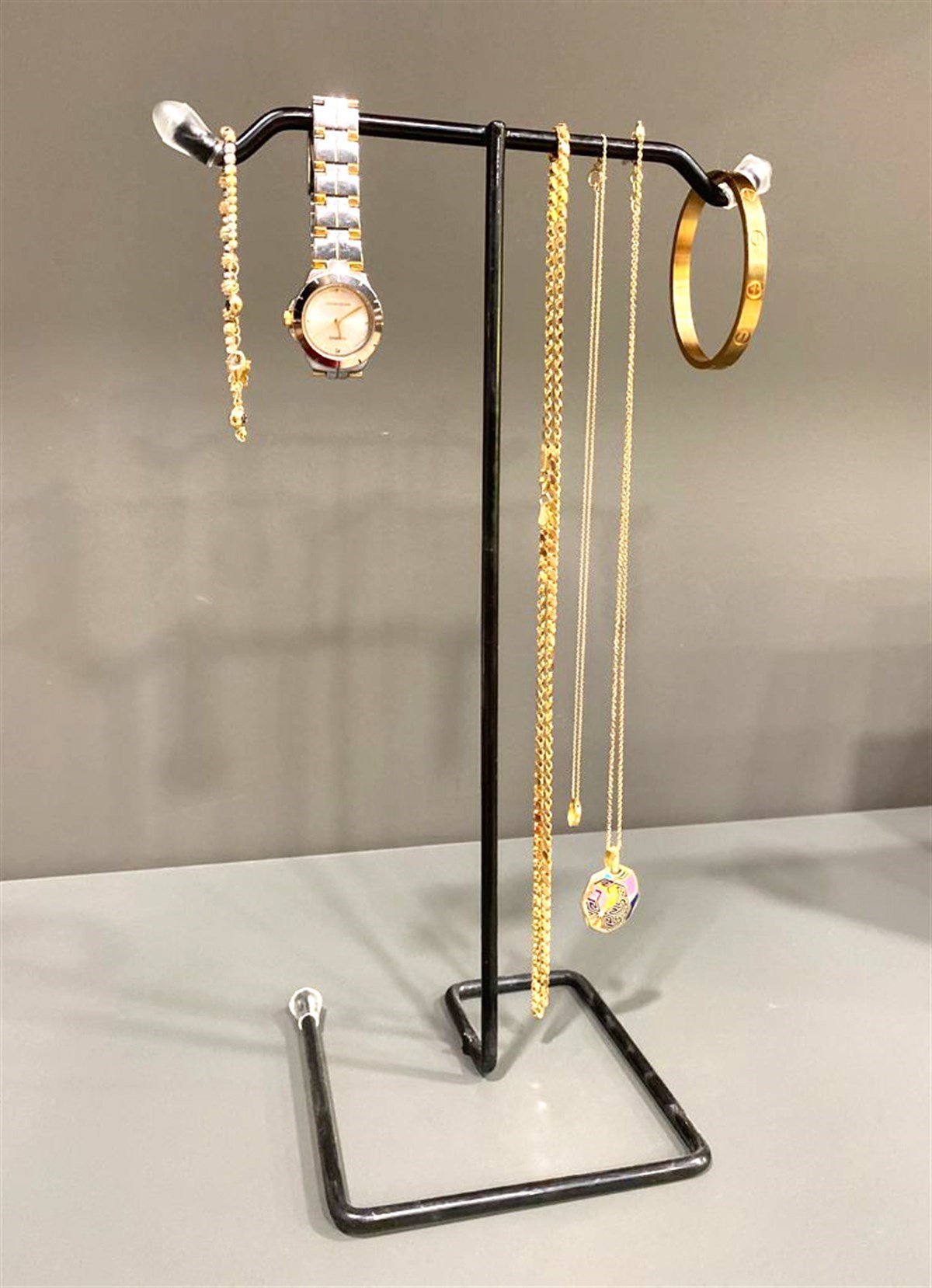 Takı ve Aksesuar Standı Köşeli Siyah küçük görsel