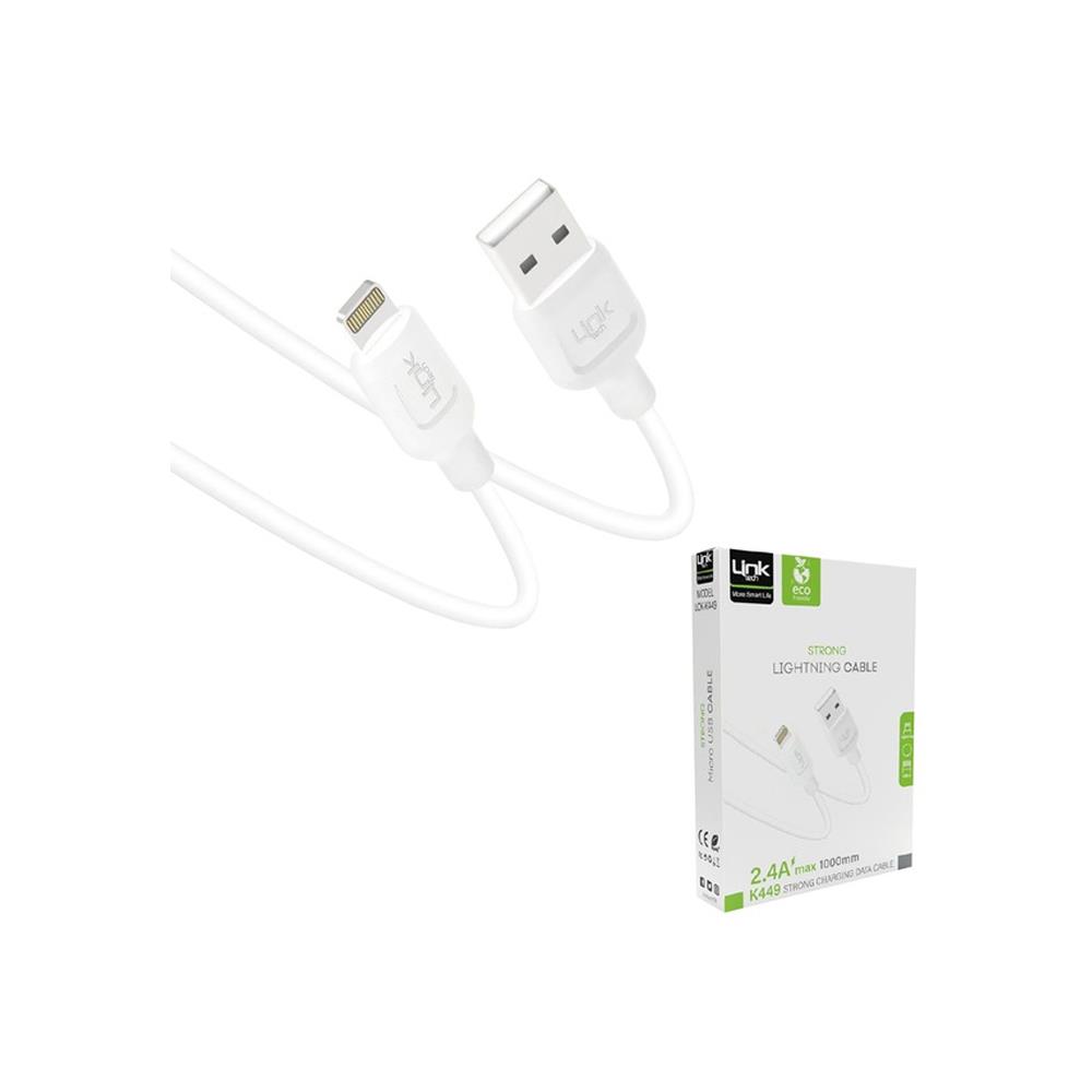 Linktech K449 İphone 2.4A Şarj Kablosu küçük görsel