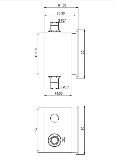 GPD Fotoselli Sıva Altı Duş Bataryası Krom Fdb01 küçük görsel