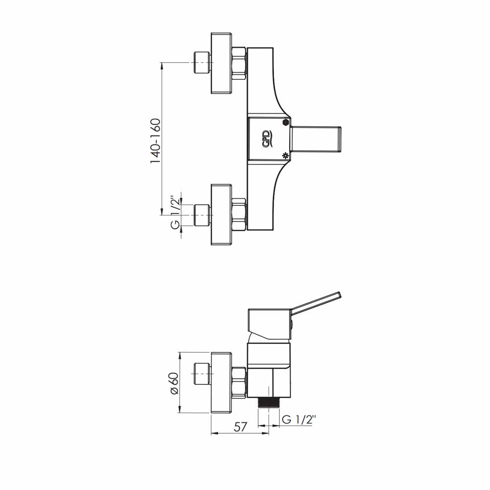 GPD Gildo Duş Bataryası Siyah Mdb165-s küçük görsel