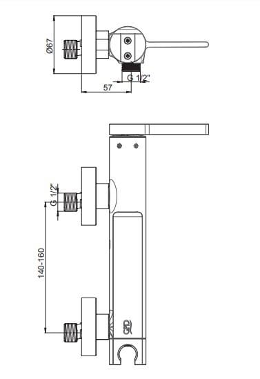 GPD Gildo Duş Bataryası Siyah Mdb165-s küçük görsel