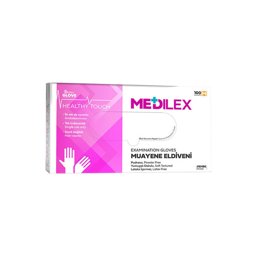 Reflex Medilex Pudrasız Muayene Eldiveni Pembe M Beden 100'Lü Paket küçük görsel