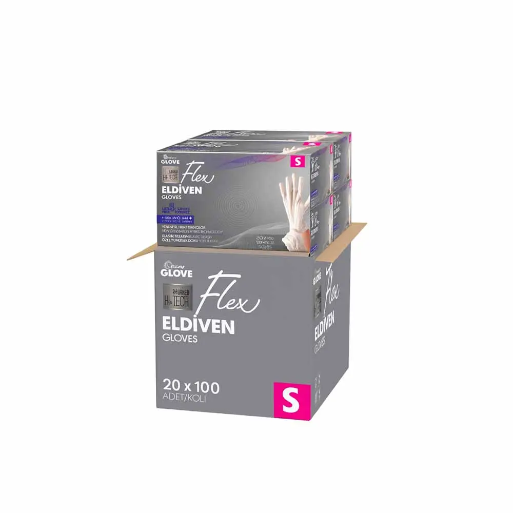 Reflex Flex Eldiven Beyaz S Beden 100'Lü X 20 Paket görseli