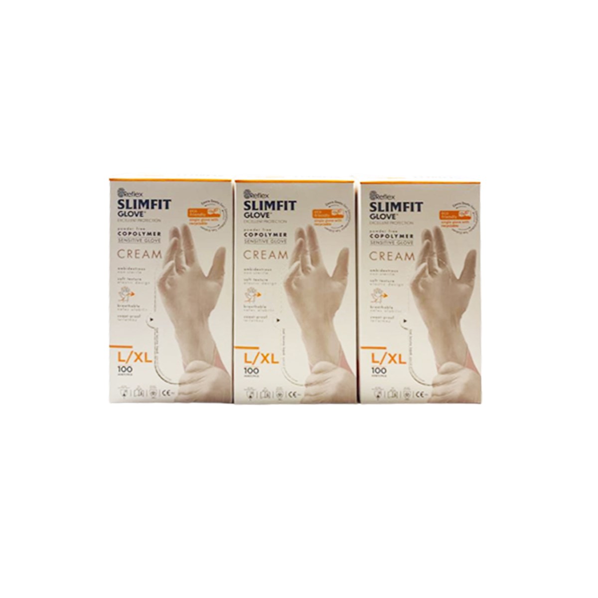 Reflex Slim Fit Pudrasız Eldiven Krem S Beden Yeni Nesil Teknoloji 100'lü Paket küçük görsel