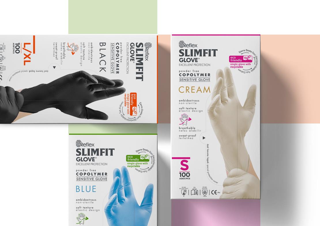 Reflex Slim Fit Pudrasız Eldiven Krem S Beden Yeni Nesil Teknoloji 100'lü Paket küçük görsel