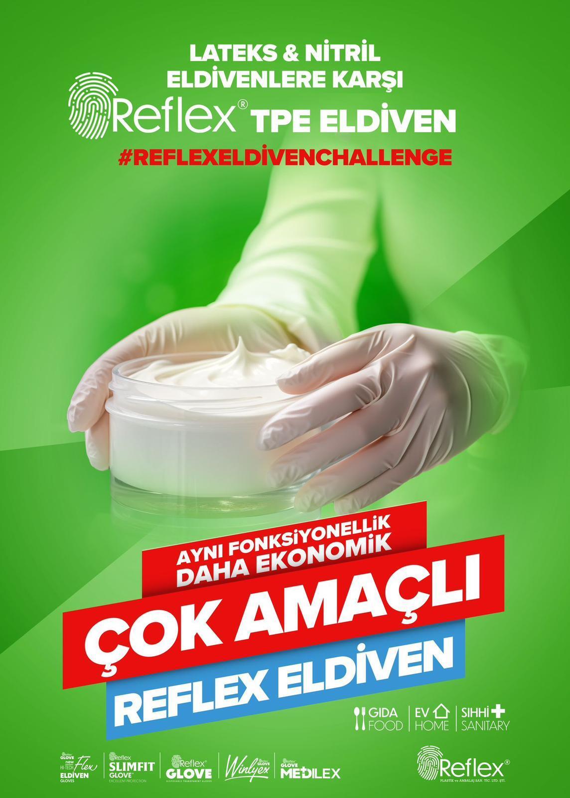 Reflex Slim Fit Pudrasız Eldiven Krem S Beden Yeni Nesil Teknoloji 100'lü Paket küçük görsel