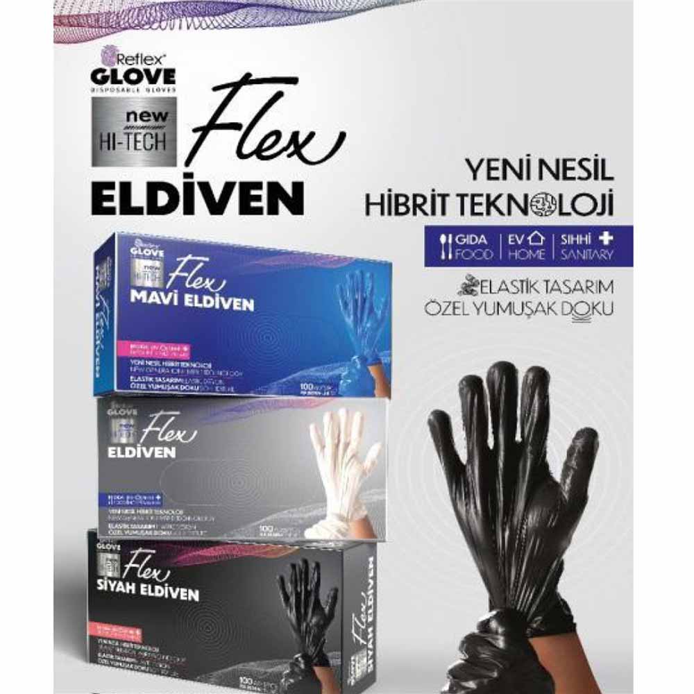 Reflex Flex Eldiven Mavi S Beden 100'Lü X 20 Paket küçük görsel