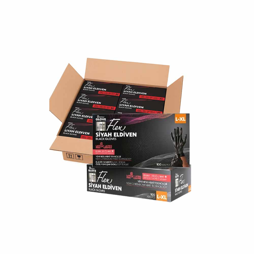 Reflex Flex Eldiven Siyah L-Xl Beden 100'Lü X 20 Paket görseli