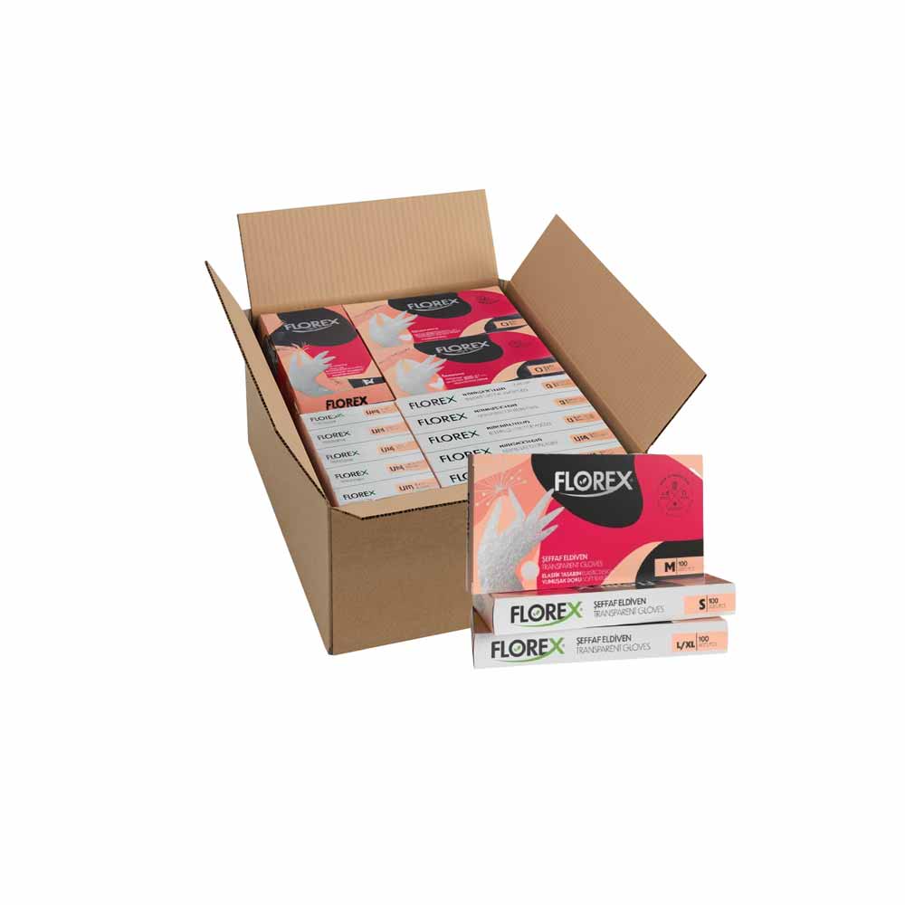 Florex Eldiven Şeffaf L-Xl Beden 100'Lü X 20 Paket görseli