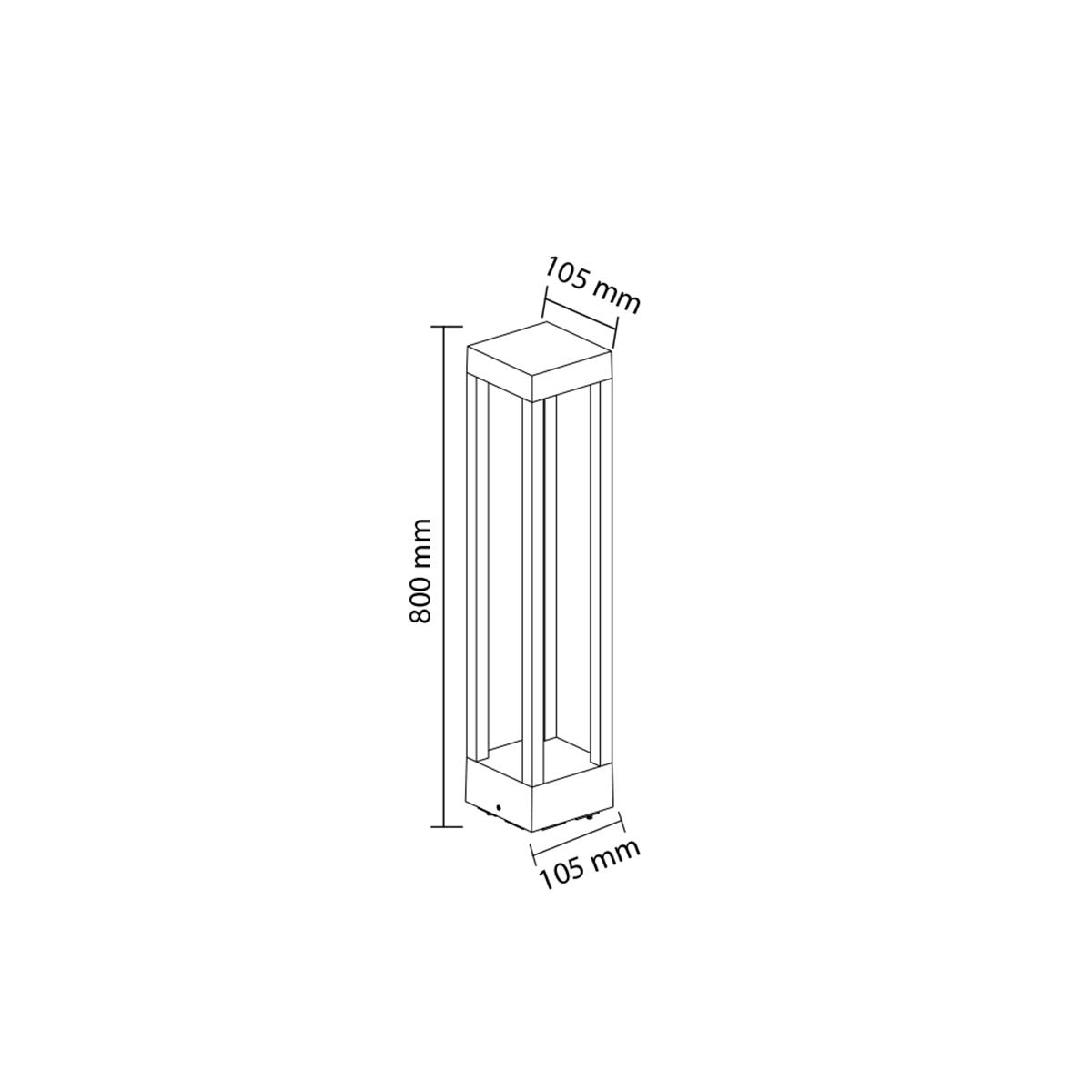 Forlife Bollard Bahçe Armatürü Söğüt 80cm 12W 3200k Gün Işığı FL-1790 küçük görsel
