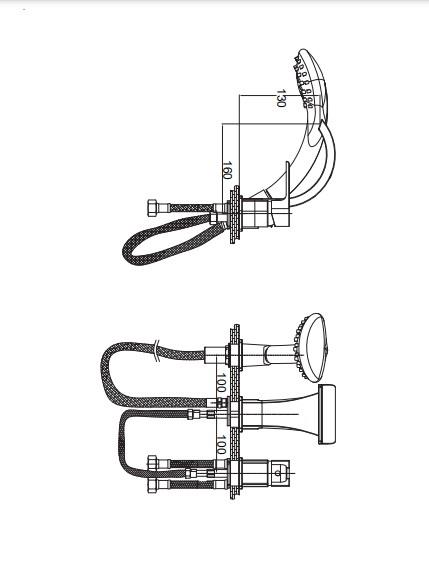 GPD Atros Ankastre Küvet Bataryası (3 Delikli) Krom Mak65-c küçük görsel