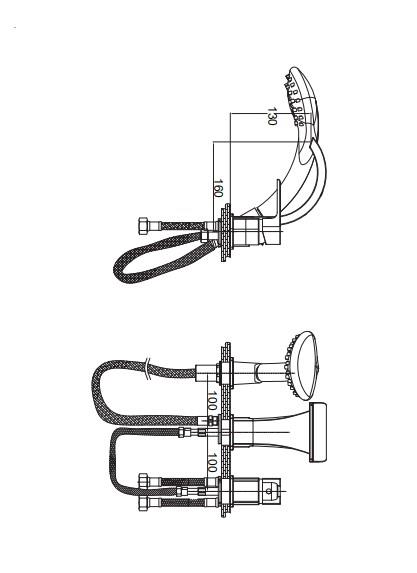 GPD Atros Ankastre Küvet Bataryası (3 Delikli) Krom Mak65-c küçük görsel