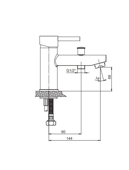 GPD Espina Tek Delikli Küvet Bataryası Krom Mtk70 küçük görsel