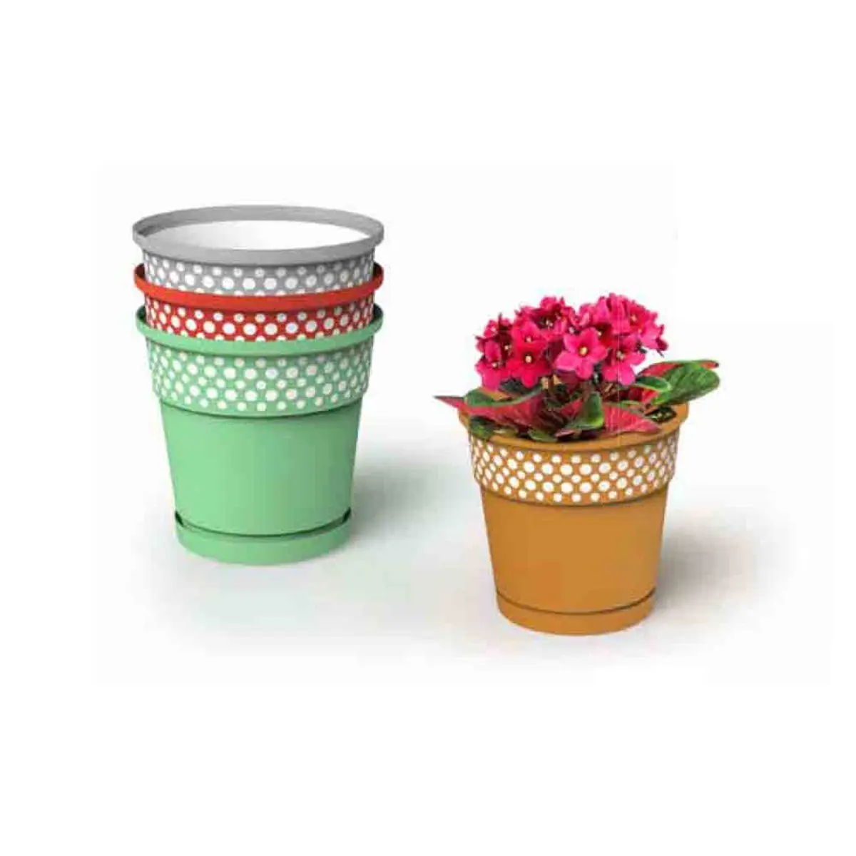 Bee Home Desenli Saksı No:2 AK 784 görseli