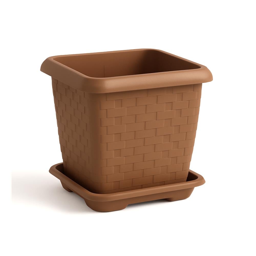 Serinova Hisar Kare Tabaklı Saksı No:4 44 Lt Kiremit görseli