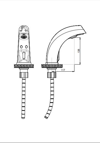 GPD Wiser-q Fotoselli Su ve Sabunluk Bataryası (Tek Su Girişli) Krom Flb09-2 küçük görsel