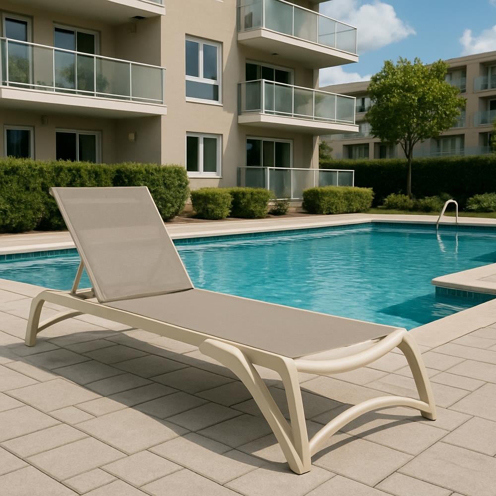 Brezza 2532 Alüminyum Fileli Şezlong Bej küçük görsel