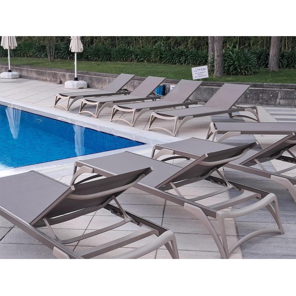 Brezza 2532 Alüminyum Fileli Şezlong Bej küçük görsel