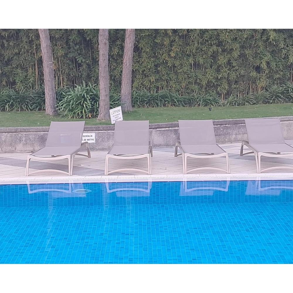 Brezza 2532 Alüminyum Fileli Şezlong Bej küçük görsel