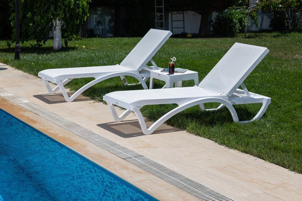 Brezza 2534 Royal Fileli Şezlong Beyaz/Beyaz küçük görsel