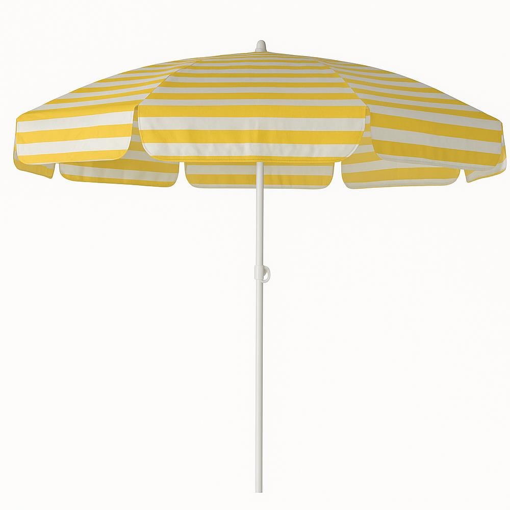 Plaj Şemsiyesi 200 Cm Eğilebilir Sarı-Beyaz görseli