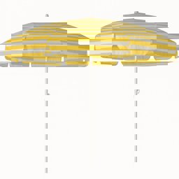 Plaj Şemsiyesi 200 Cm Eğilebilir Sarı-Beyaz küçük görsel