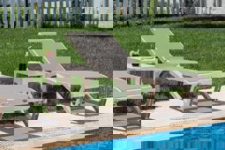 Brezza 2534 Royal Fileli Şezlong Bej/Bej küçük görsel