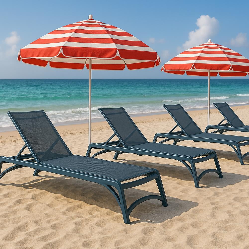 Brezza 2532 Alüminyum Fileli Şezlong Antrasit küçük görsel