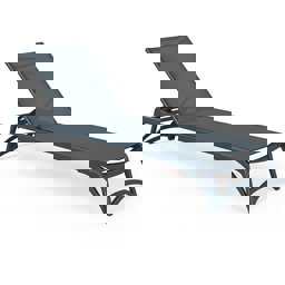 Brezza 2532 Alüminyum Fileli Şezlong Antrasit küçük görsel